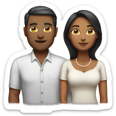 Couple wife + husband wheatish color skin sticker
