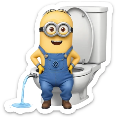 A minion popping out of the toilet  sticker