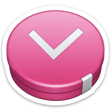 Design a Check Mark Box emoji (✅) that is pink and has a circular shape sticker