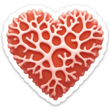 Coral color heart sticker