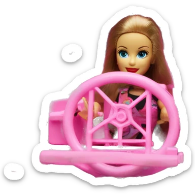 Fun size Barbie jungle tour 1942 Willy’s pink jeep crawler with installed winch  sticker