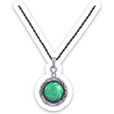 Moana's necklace with heart of Te Fiti green spiral stone sticker