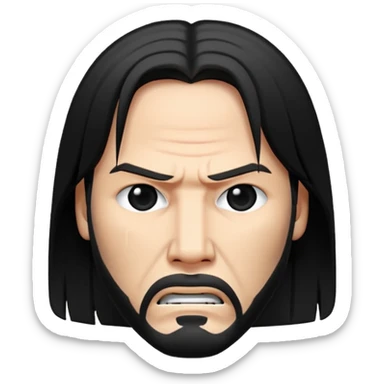 Angry John wick emoji 100x100 sticker