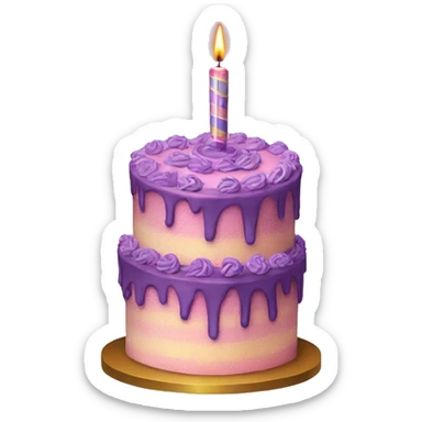 Aesthetic purple birthday cake with a 15 sticker