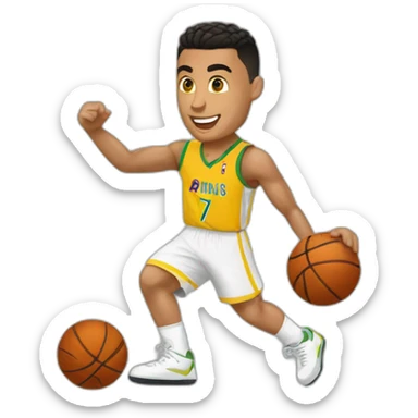 Ronaldo qui joue au,basket sticker