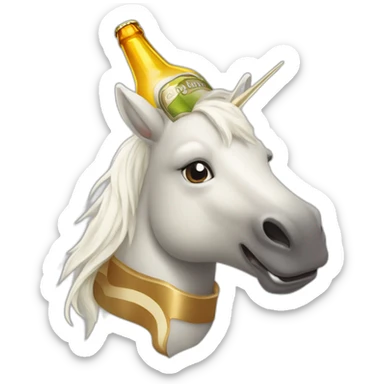 Licorne qui boit une bière sticker