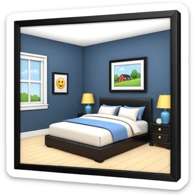 3D rendering realistic still life ultra detailed mom and dad's bedroom sticker
