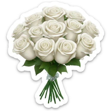 magical sparkling white roses bouquet  sticker