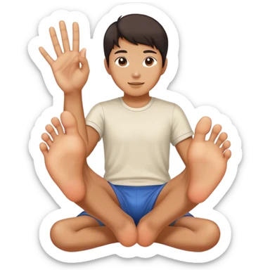 an okay but with a feet sticker