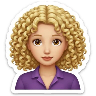 Femme frisée blonde sticker