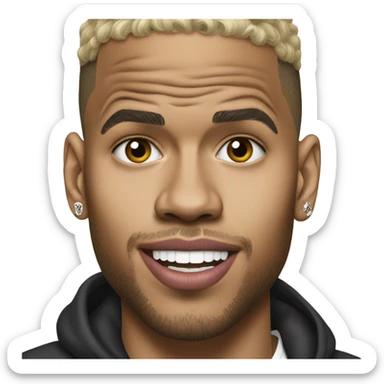Hyper Realistic Chris Brown  sticker