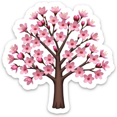 pink cherry blossom tree sticker