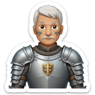 elderly tattooed knight, tattooed shoulder sticker