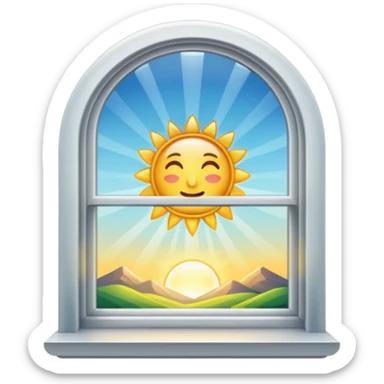 open window with sunlight sticker