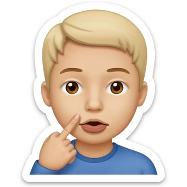 Tête avec le petit doigt dans la bouche sticker