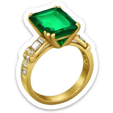 emerald gold ring sticker