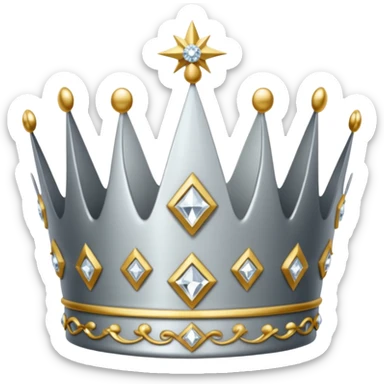 silver crown, gold crown, diamond crown sticker