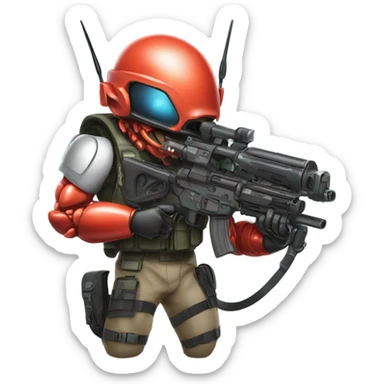 military alien male lobster  sticker