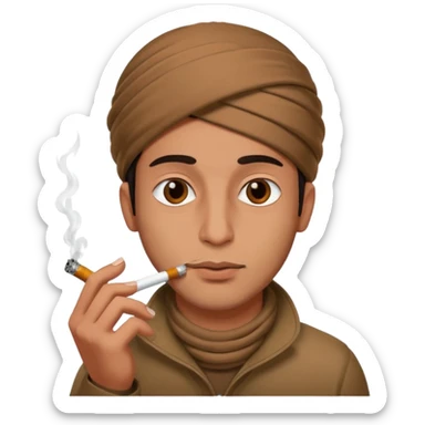 A kashmiri guy smoking cigarette sticker