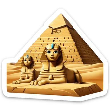egypt pyramid and sphinx sticker