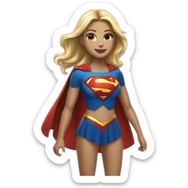 Supergirl at the beach sticker