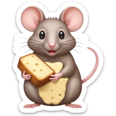 A rat with a pound cake  sticker