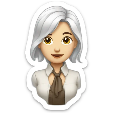 fille blanche qui a les cheveux attache en queue de cheval sticker