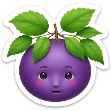 A Purple Berry With No Face In A Bush sticker