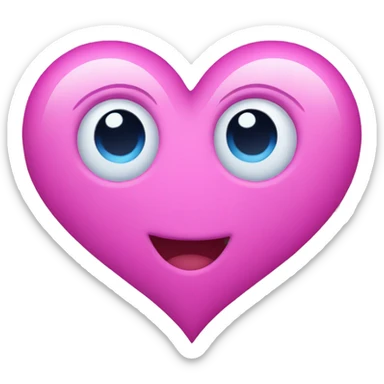 Heart eyes emoji but the hearts are blue and pink sticker
