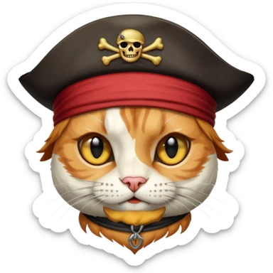 pirate cat face with human body sticker