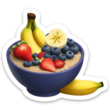 açai bowl with banana, blueberries and strawberries as toppings sticker