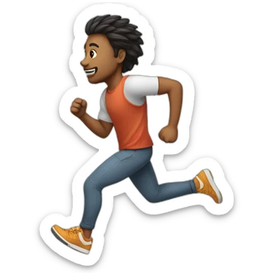 Running from the side in casual attire sticker