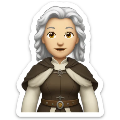 Middle-aged woman dwarf cleric sticker