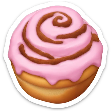 Pink icing cinnamon roll sticker