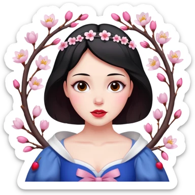 snow white cherryblossom sticker
