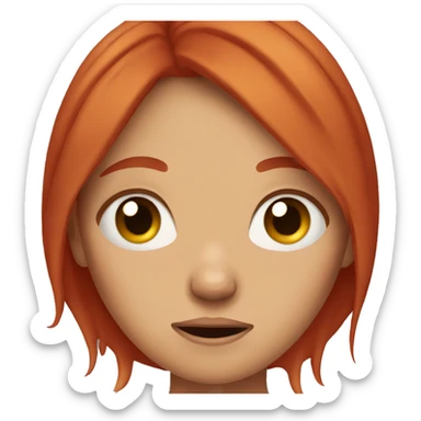 Crying red hair girl sticker