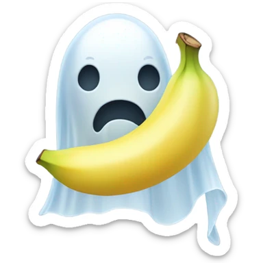 Ghost eating a banana sticker