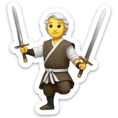 man practicing historical European martial arts with a sword sticker