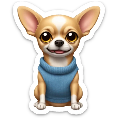 Chihuahua furioso usando un suéter  sticker