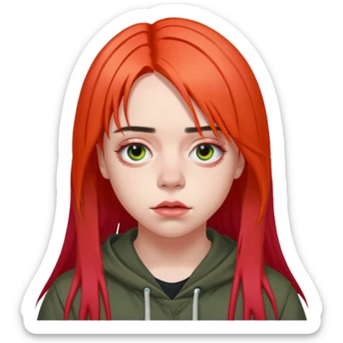 Billie ellish with red roots sticker