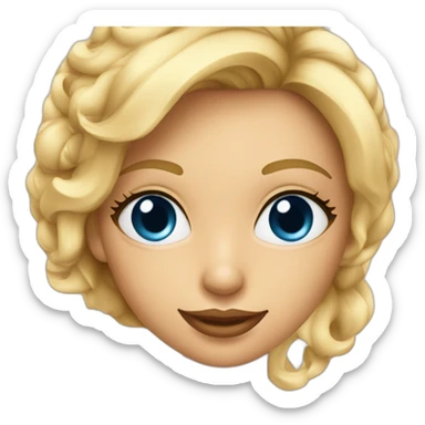 fille blonde bronzé avec les cheveux au carré et les yeux bleu en train de un cocktail plus grand que sa tête sticker