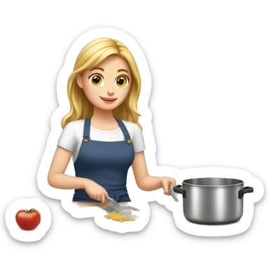 white girl making lunch sticker