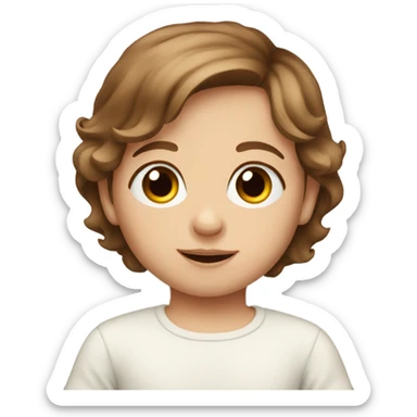 Blue eyed baby with brown hair sticker