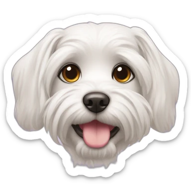  dog Maltese Face with a few hearts around her head sticker