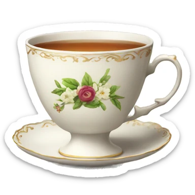 British tea cup sticker