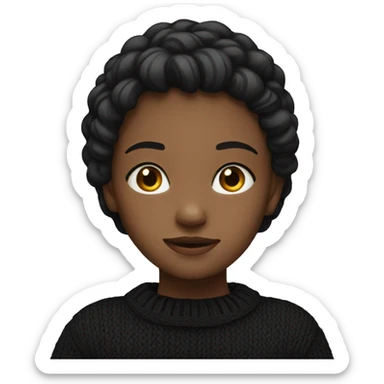 Girl black sweater sticker