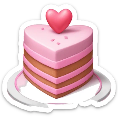 Pink heart shaped birthday cake with cursive written on it sticker