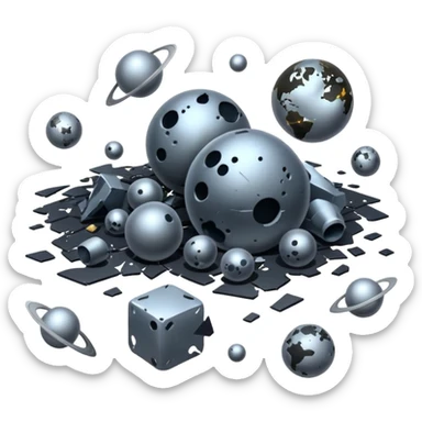 Space debris sticker