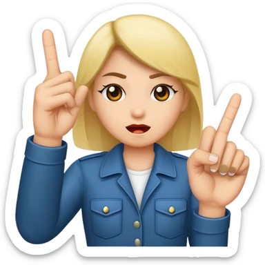 A baddie showing middle finger  sticker