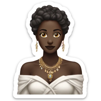 dark-skinned beauty with jewelry sticker